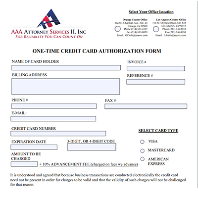 One-Time Credit Card Form